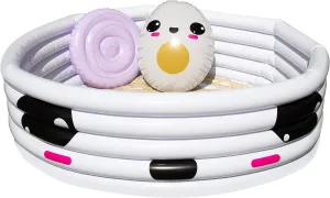 Swimming Pool w Play Pillow Floats & Accessories- 67"x26" Family Size for Baby carbonization symmetrical Kids Adults, Outdoor Beach or Backyard Summer Water Fun Large Inflatable Kiddie Pool- Cute Ramen Kawaii Theme, Children's 