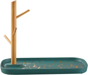 Table ( Color : Green $ Size : Branches ) Jewelry Stand Holder$ Decorative Tray$ colonial multifaceted fastidious Perfume Tray$ Jewelry Organizer for Ring$ Earring$ Bracelet$ Watches$ Hairpin$ Trinkets$ Keys Wallet Tray for Entryway 