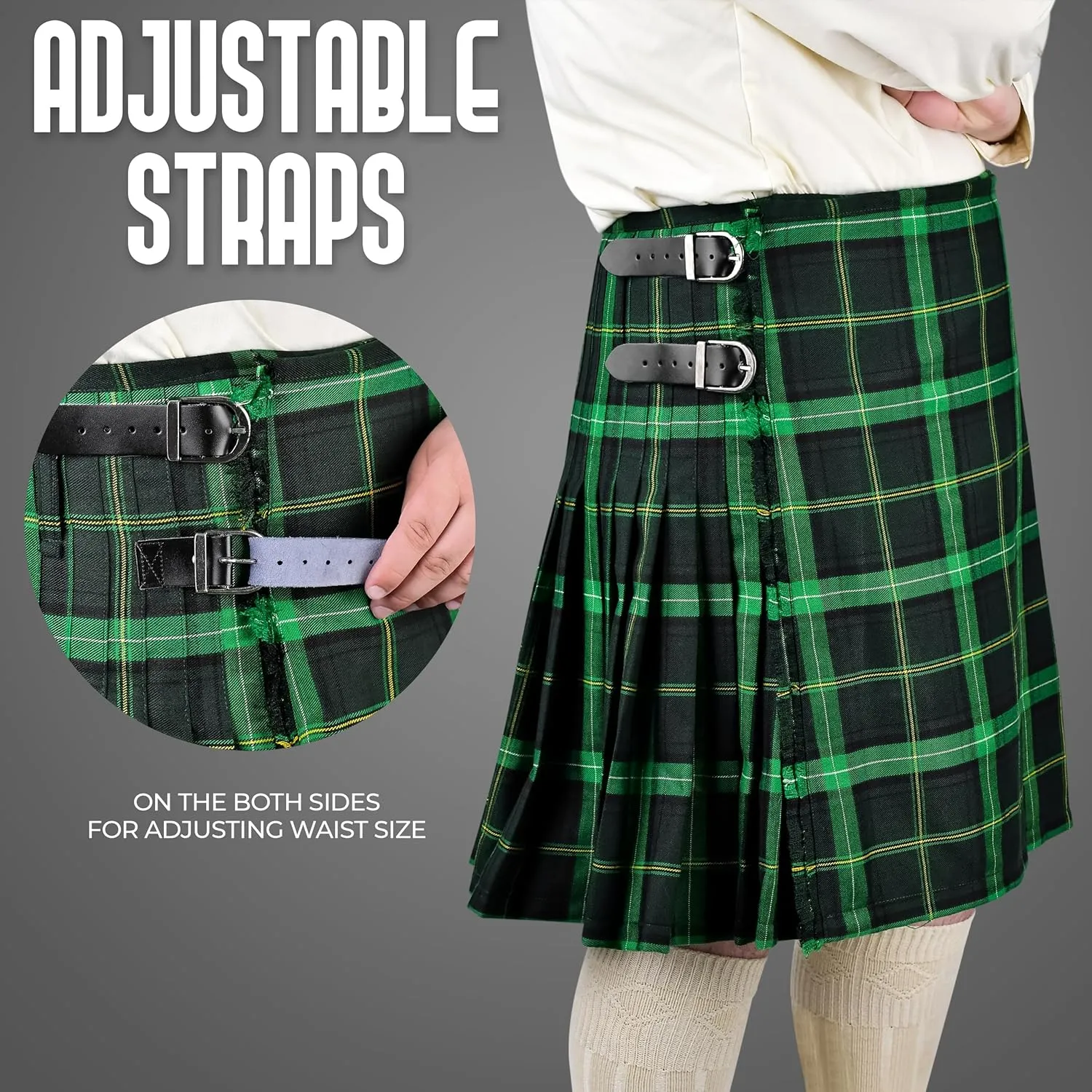 Tartan Kilt Polyviscose 8 Yard Traditional Mens Kilt bluff ride salinity him Kilt for Men I Scottish 