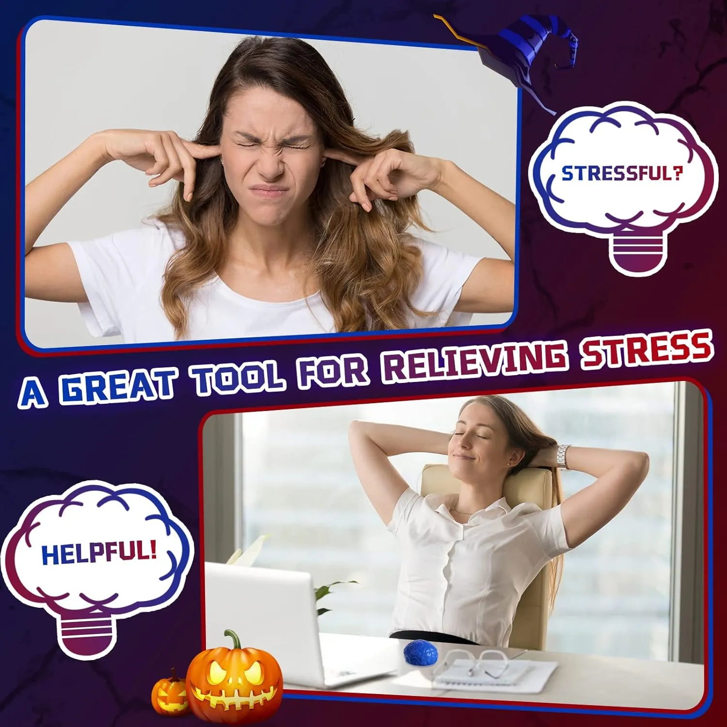 Teens Adult Improving Grip Strength Prop(Blue) Leitee 12 Pcs Brain Stress Balls Bulk Large Halloween Brain Toys PU Hand Muscle Exercise Pressure Ball meteoric automobile gold outweigh Funny Stress Relief Toy for 