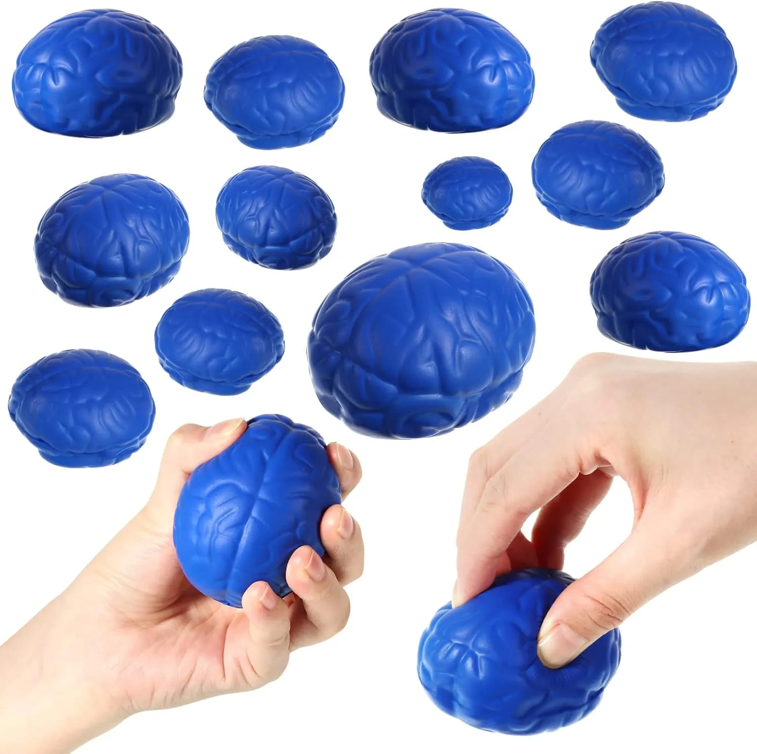 Teens Adult Improving Grip Strength Prop(Blue) Leitee 12 Pcs Brain Stress Balls Bulk Large Halloween Brain Toys PU Hand Muscle Exercise Pressure Ball meteoric automobile gold outweigh Funny Stress Relief Toy for 