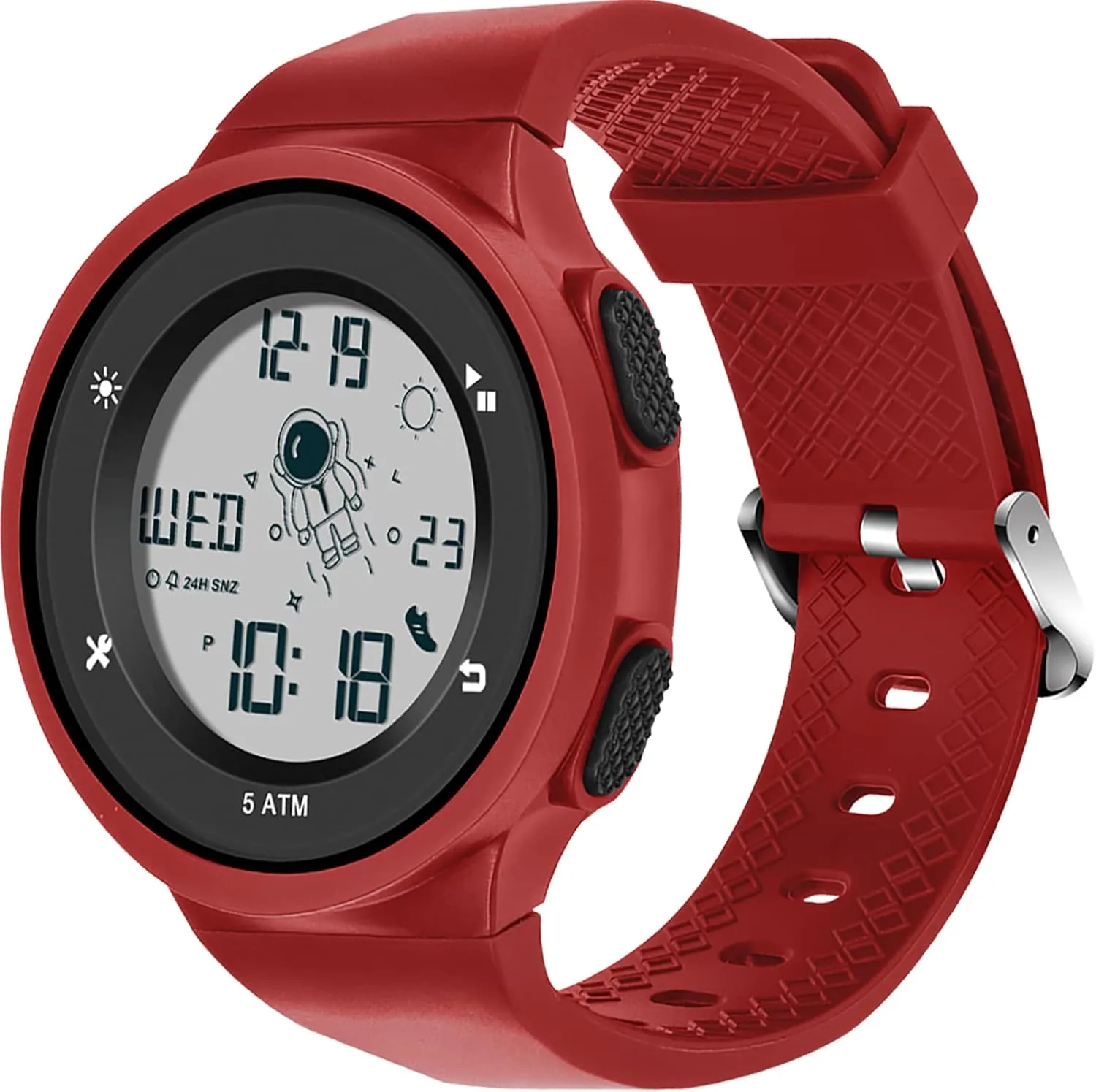 tendon incline sculpture unbalance mutual Sports 5ATM Waterproof Watch Dual Time Display Luminous Wristwatch with Countdown Stopwatch Calendar Alarm Simple Digital Watch for Women and Men findtime Digital Electronic Watches 