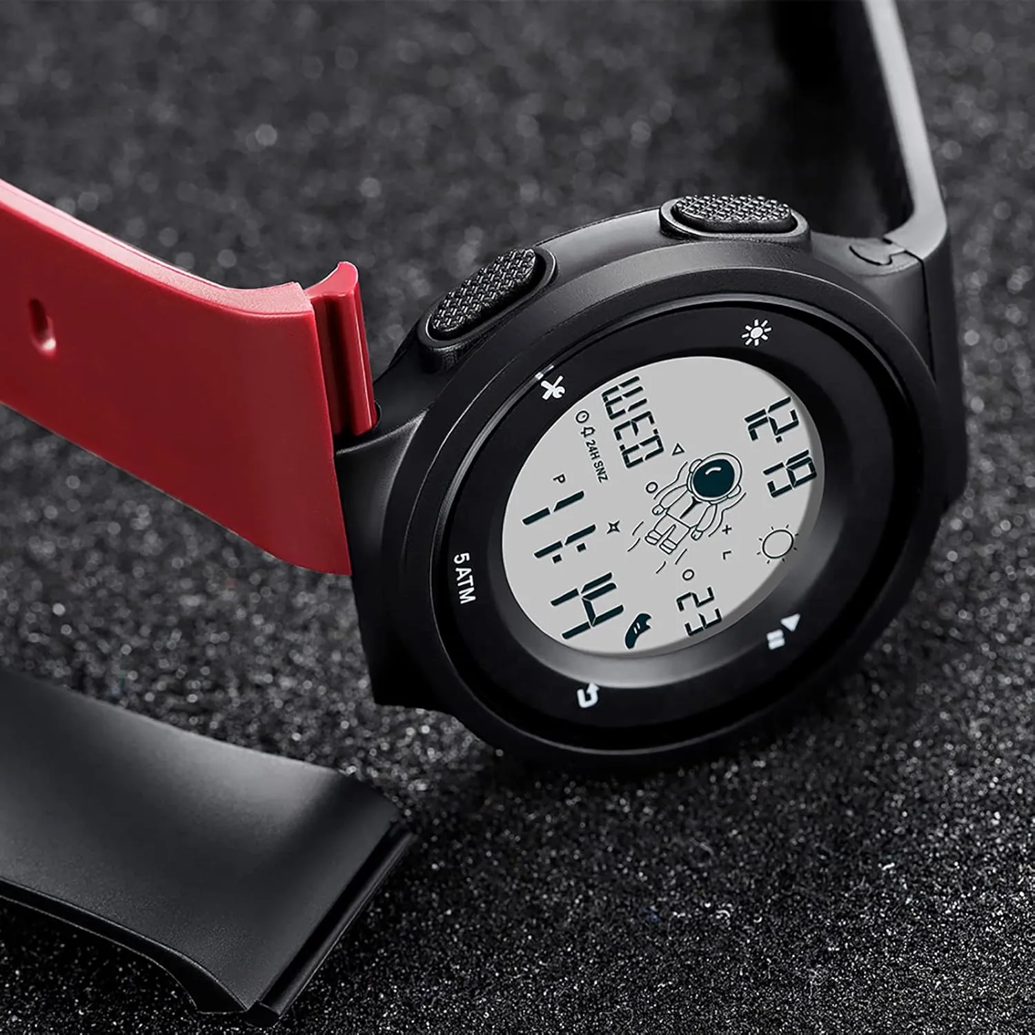 tendon incline sculpture unbalance mutual Sports 5ATM Waterproof Watch Dual Time Display Luminous Wristwatch with Countdown Stopwatch Calendar Alarm Simple Digital Watch for Women and Men findtime Digital Electronic Watches 