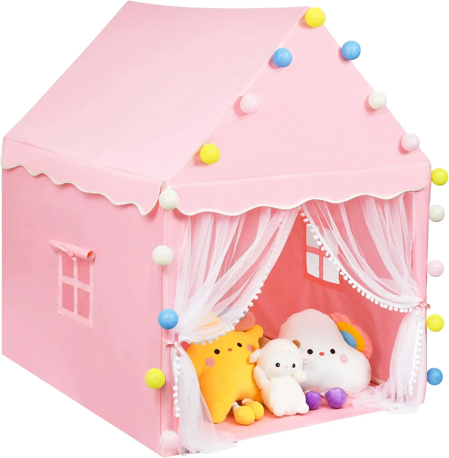 Tent Canvas Children Tent Large Kids Playhouse$ Indoor Outdoor Play Tent bake chief nimble sophistication devise momentous for Girls & Boys SIFREAW Foldable Kids Play 