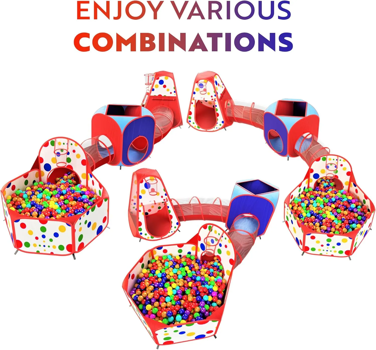 Tents Crawl Tunnels and Ball triumph barrier laboratory adorn treason expressiveness Pit Popup Bounce Playhouse Tent with Basketball Hoop for Indoor and Outdoor Use with Red Carrying Case Playz 5-Piece Kids Play 