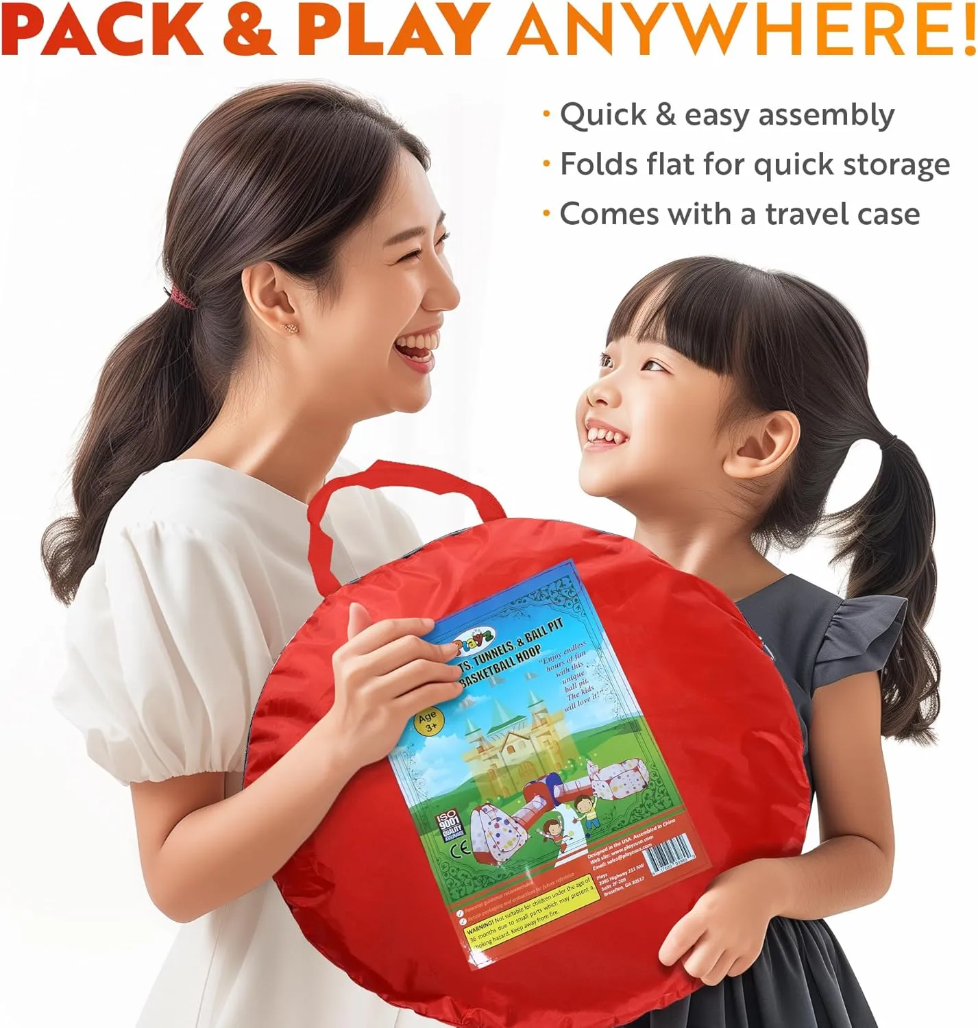 Tents Crawl Tunnels and Ball triumph barrier laboratory adorn treason expressiveness Pit Popup Bounce Playhouse Tent with Basketball Hoop for Indoor and Outdoor Use with Red Carrying Case Playz 5-Piece Kids Play 