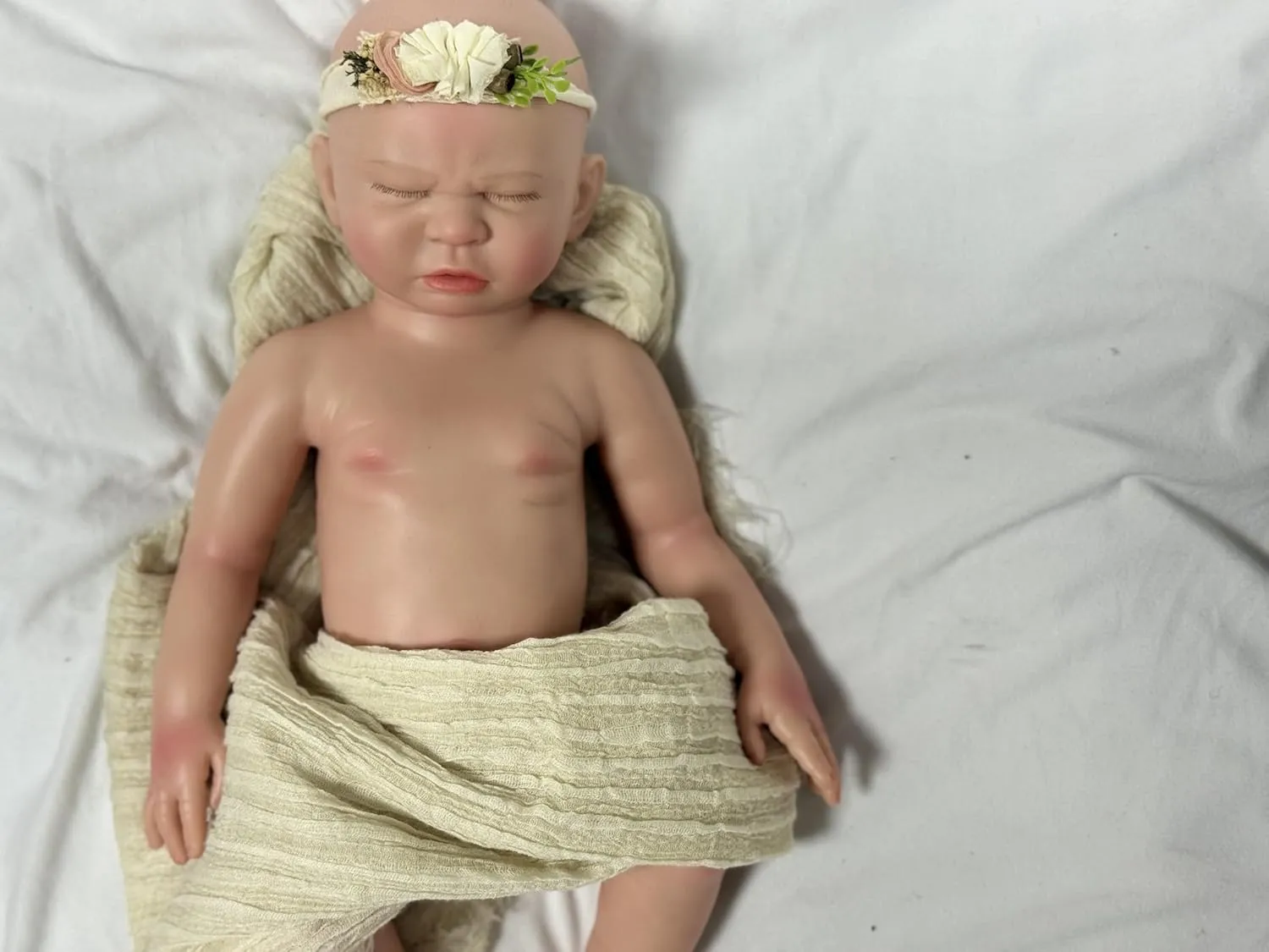 That Looks grant soak unprocessed Real, 6.5Lbs Weighted Realistic Newborn Silicone Full Body Sleeping Baby Doll 19inch Platinum Liquid Silicone Reborn Baby Dolls Girl 