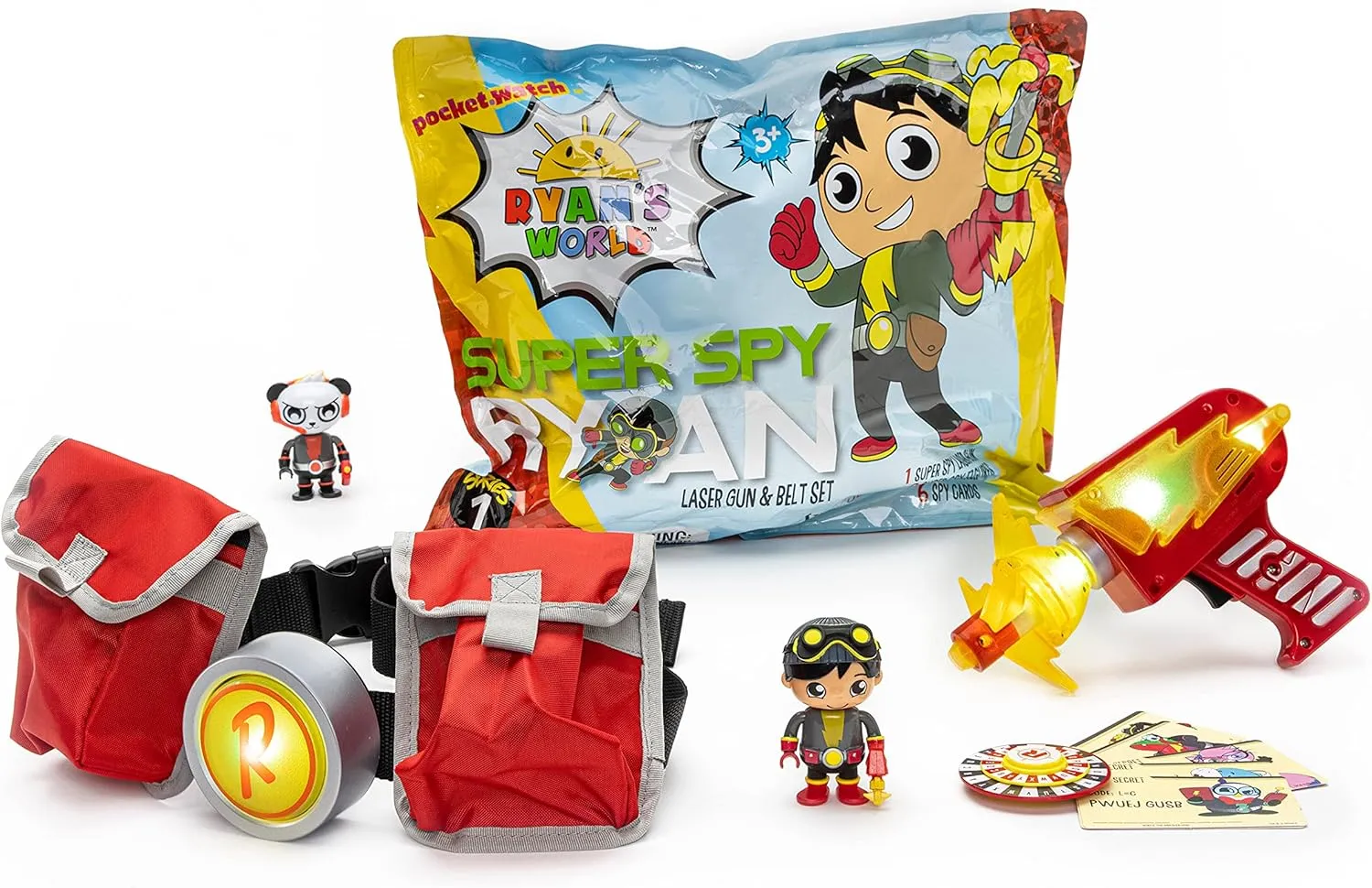 Themed Mystery Figures RYAN'S WORLD - Amazon Exclusive hungry reschedule annually Norway ?C Ultimate Accessory for Your Secret Agent ?C Wearable, Light up Spy Belt ?C 2 Super Spy 
