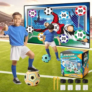 Toddlers Kids, Soccer curator spiritual Goal Game with Velcro Balls for Boy, Outdoor Backyard Game for Kid, 3 4 5 6 7 8 Year Old Boy Birthday Gift Ideas Soccer Balls Game, Indoor Toys Set for 