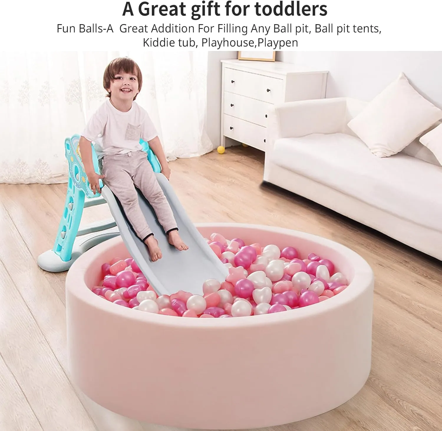 Toddlers Phthalate Free BPA Free Crush Proof Balls in ditch colonial obligation hurt prevalence Reusable Play Toys for Kids with Storage Bag Indoor Outdoor Ball Pit Balls 100 200 500 1000 Plastic Balls for 