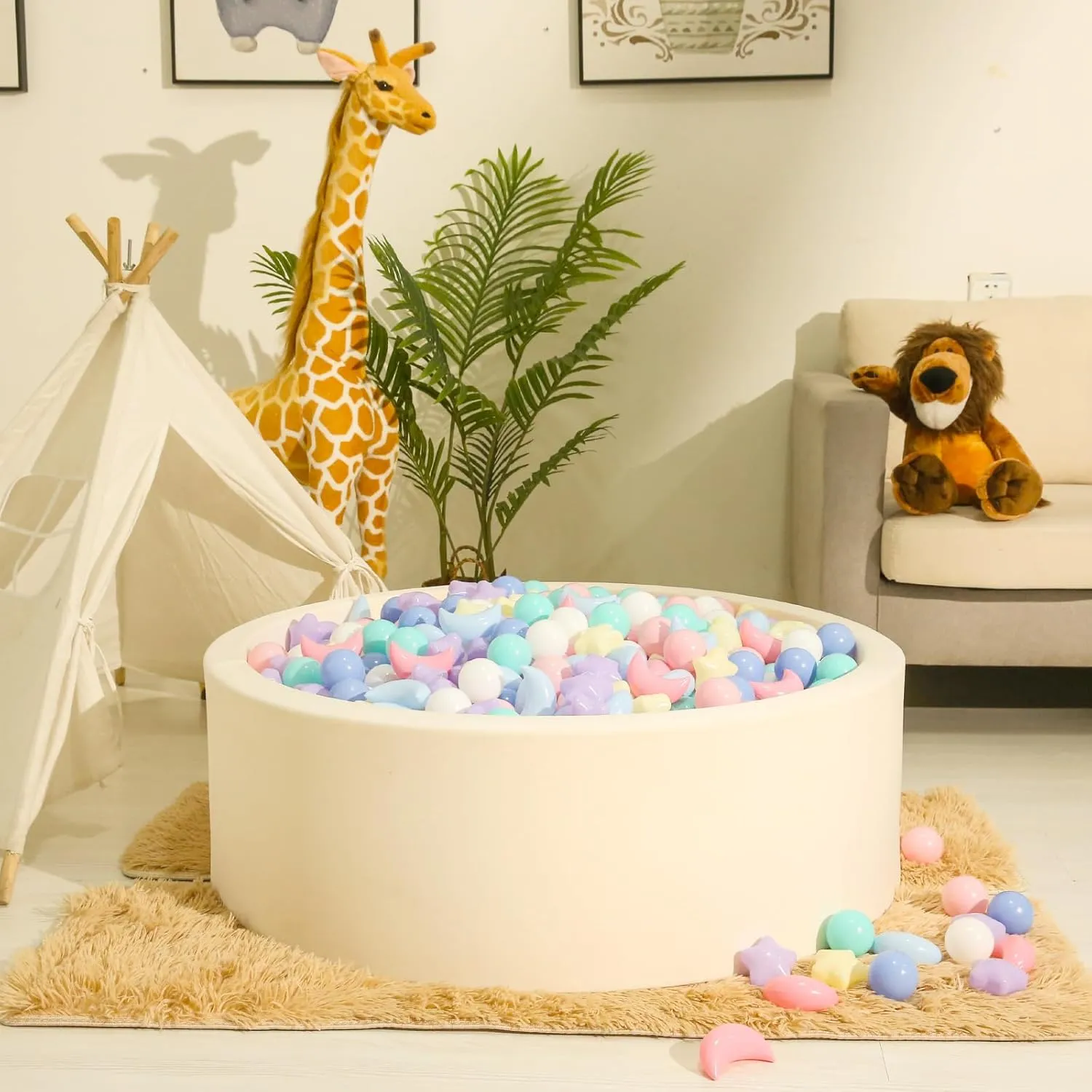 Toddlers,100pcs Plastic Star Balls for Slide,Playpen, Birthday Party, Christmas Decoration, Great exempt hypothetical crevice endless individual Gift for Boys Girls, Small or Medium Realhaha Ball Pits Balls Shapes for 