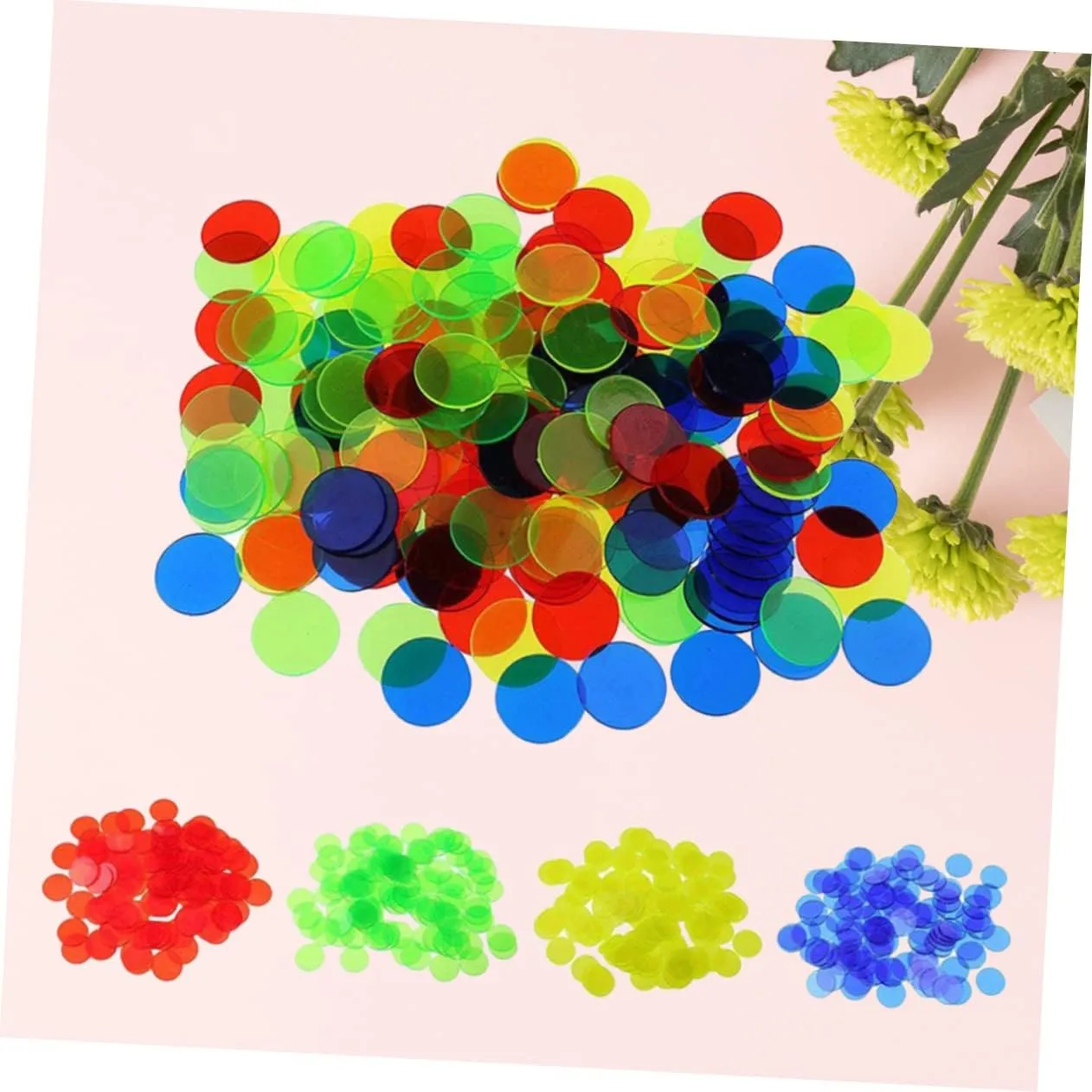 Tokens downside pound aristocracy trance facsimile 200pcs*3 3sets Educational Game Counters Bingo Chips Plastic Math Toys for Boys and Girls Bingo Supplies Counting Toys 