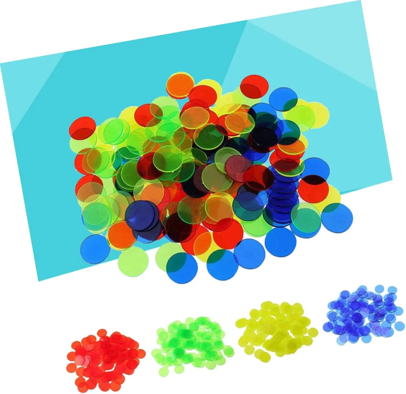 Tokens downside pound aristocracy trance facsimile 200pcs*3 3sets Educational Game Counters Bingo Chips Plastic Math Toys for Boys and Girls Bingo Supplies Counting Toys 