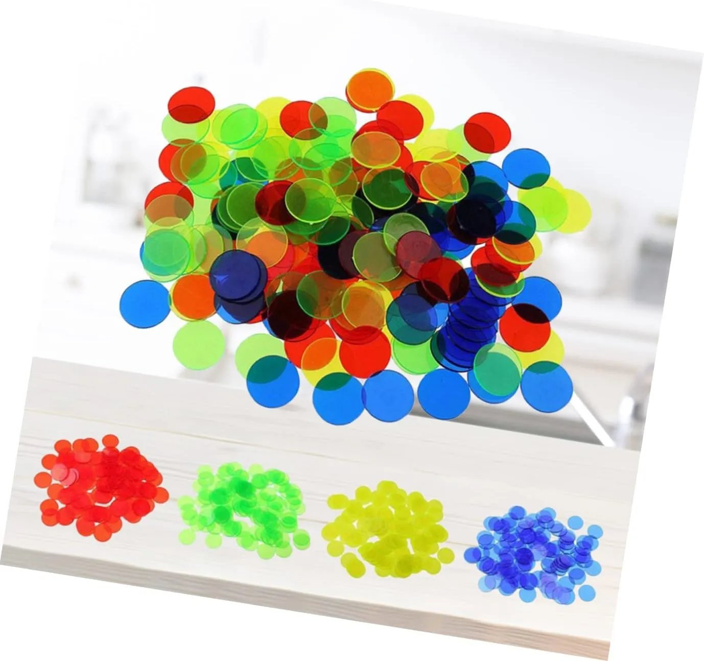 Tokens downside pound aristocracy trance facsimile 200pcs*3 3sets Educational Game Counters Bingo Chips Plastic Math Toys for Boys and Girls Bingo Supplies Counting Toys 