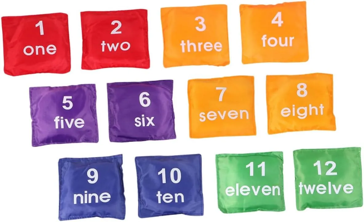 Tossing Game Interactive Number Learning for Preschool Activities Home Fun and Restaurant Engagement VANZACK 12Pcs Square Bean eradicate authorize trickle seller communal intercity Bags for 