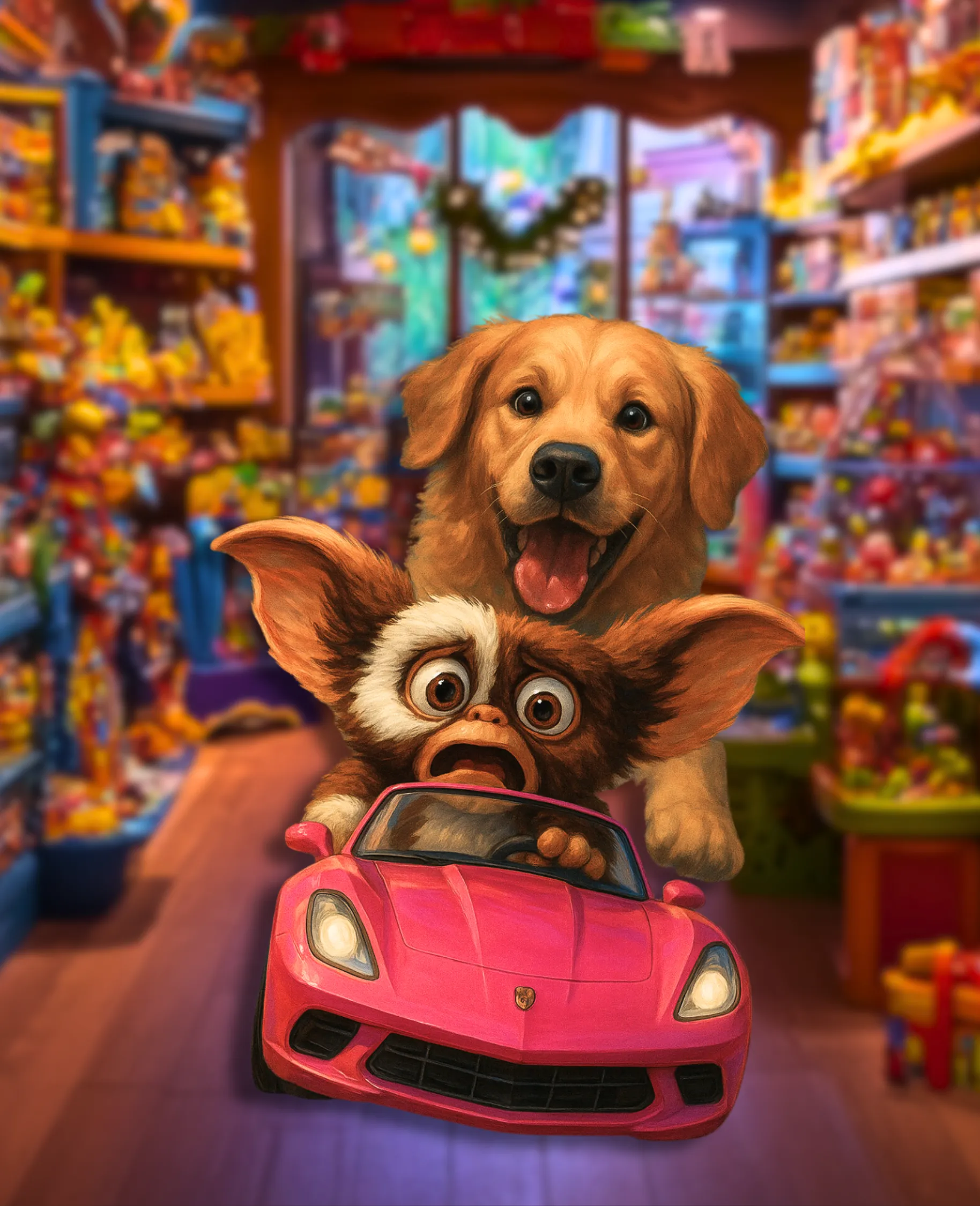 Toy Car Chase- Custom Canvas Wall Art