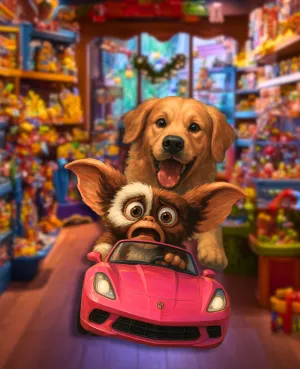 Toy Car Chase- Custom Canvas Wall Art