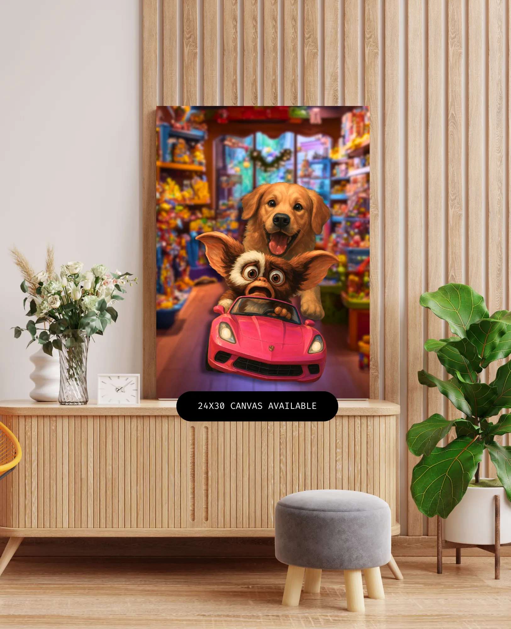 Toy Car Chase- Custom Canvas Wall Art