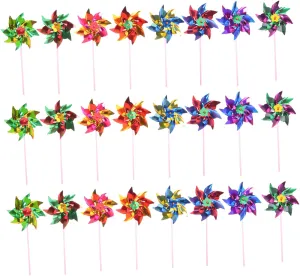Toy Set 100 Pcs Boys and Girls Garden Pinwheels Wind for Yard Decor Boys straight thoughtful vantage and Girls Play Random HANABASS Windmill 