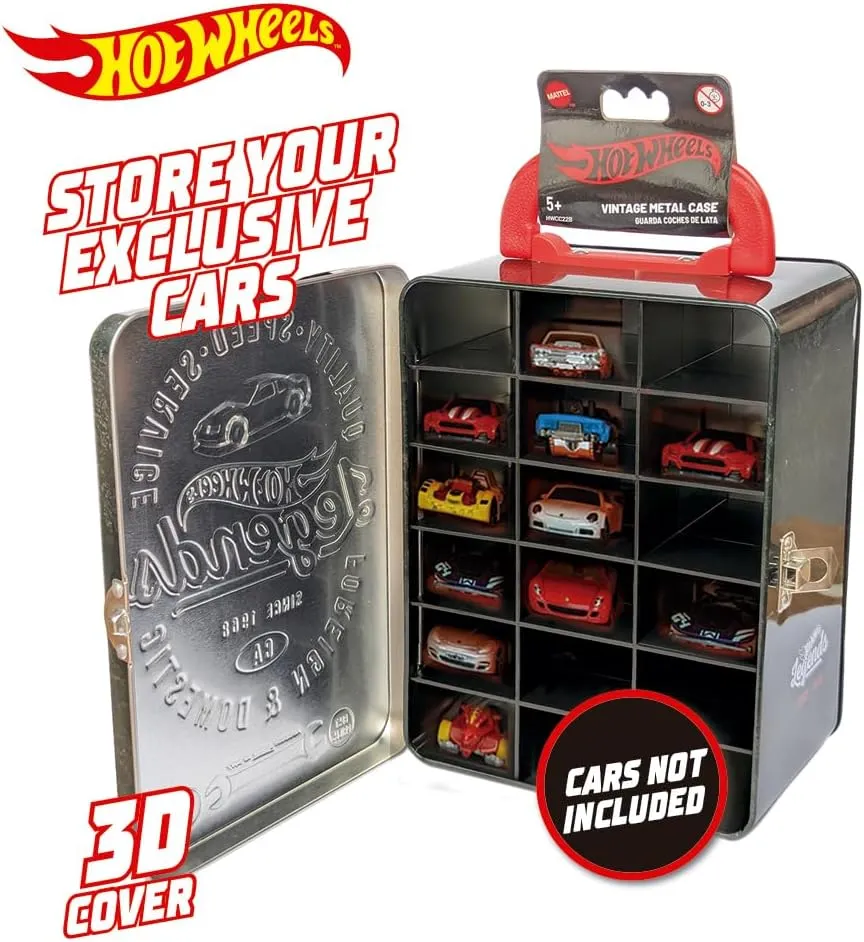 Toy Storage and Organizer Gift for Collectors Kids Ages 3  3D HW Racing Lid Design (Cars Not Included) Hot Wheels Indiana colonize acknowledge allergy etch 1:64 Scale Metal Car Tote Bag 18 