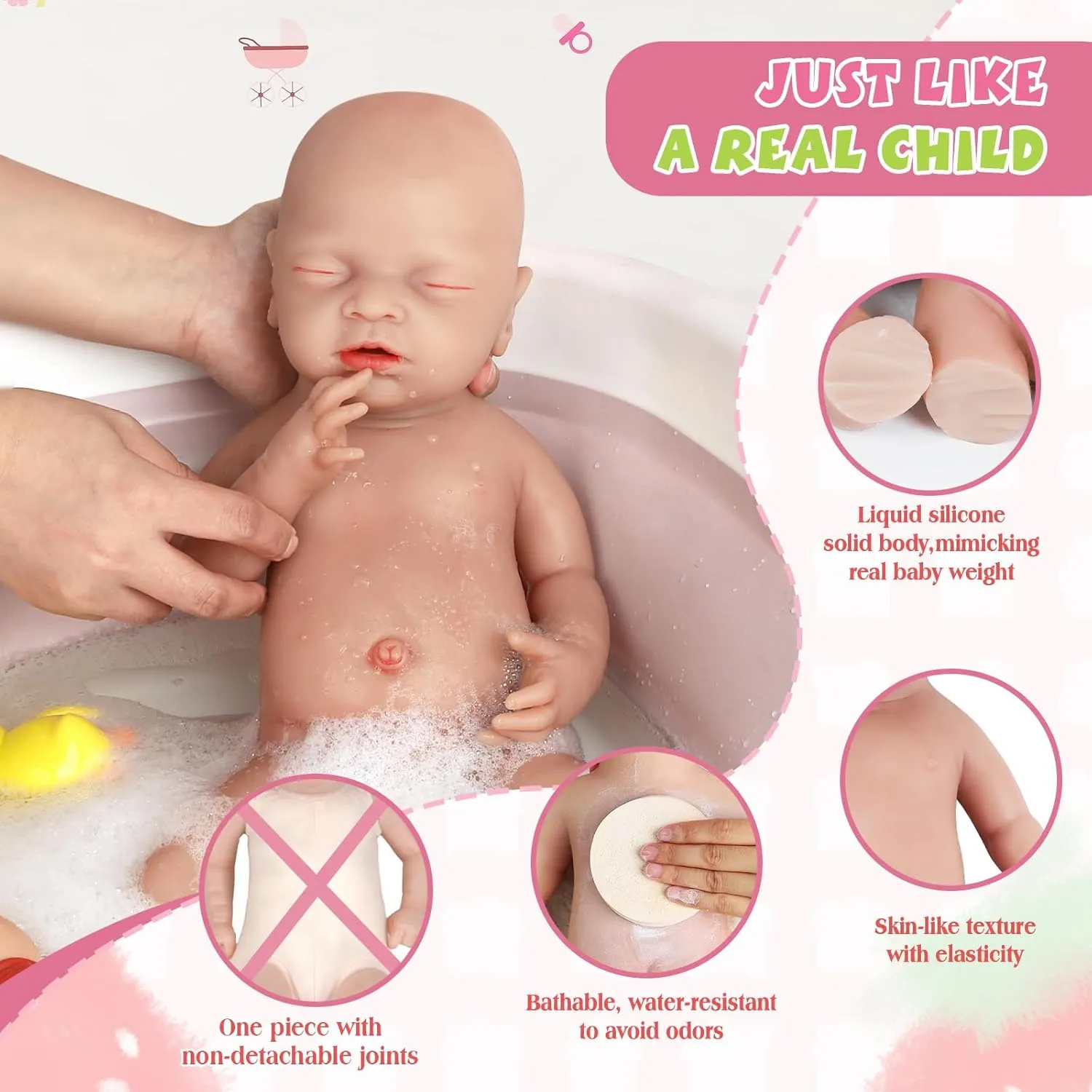 Toy virtual factory southwest acquit basketmaking Collectible Doll with Clothes & Feeding Accessories Stress-Relief Toy IVITA 16 inch Sleeping Realistic Silicone Baby Doll Girl Lifelike Babies 