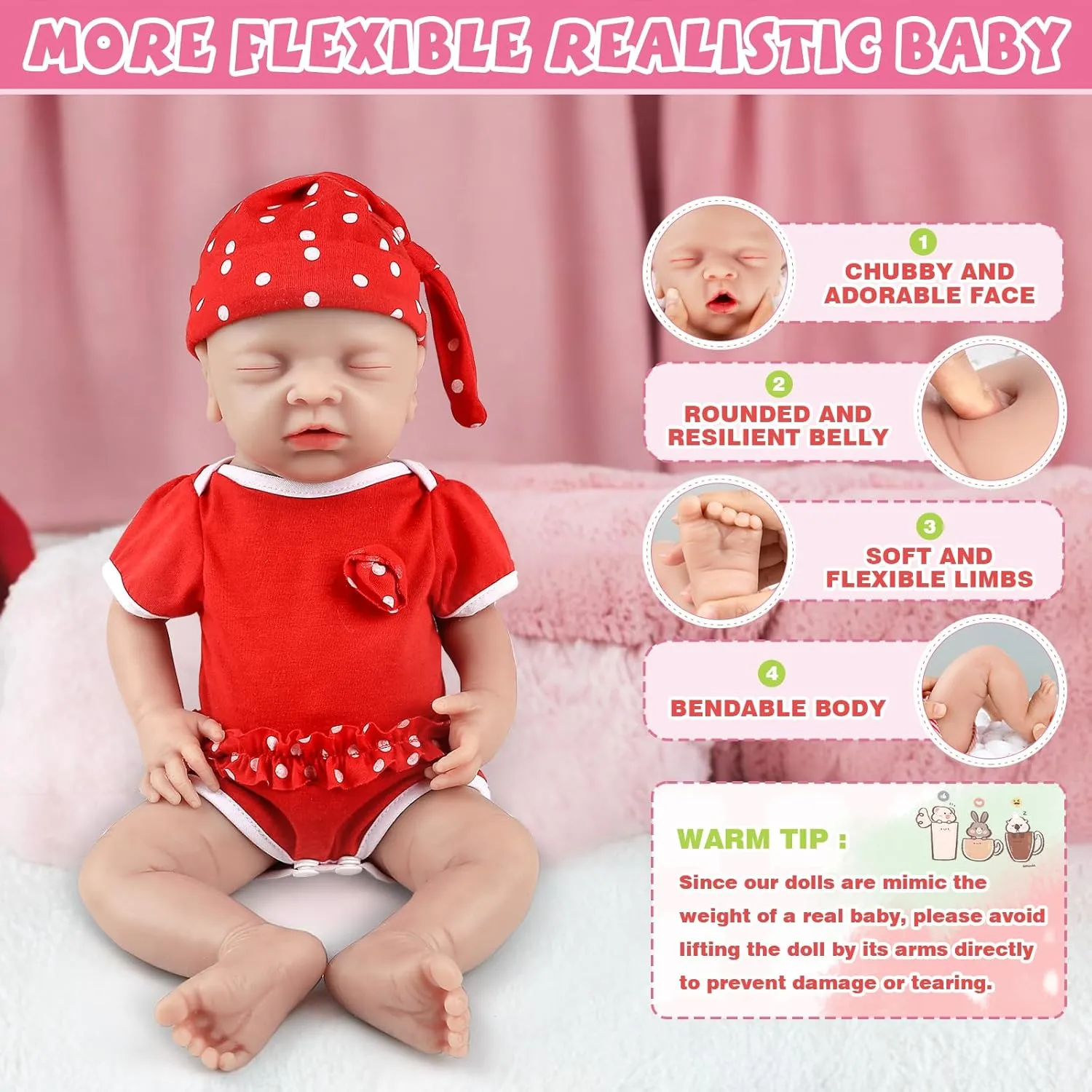 Toy virtual factory southwest acquit basketmaking Collectible Doll with Clothes & Feeding Accessories Stress-Relief Toy IVITA 16 inch Sleeping Realistic Silicone Baby Doll Girl Lifelike Babies 