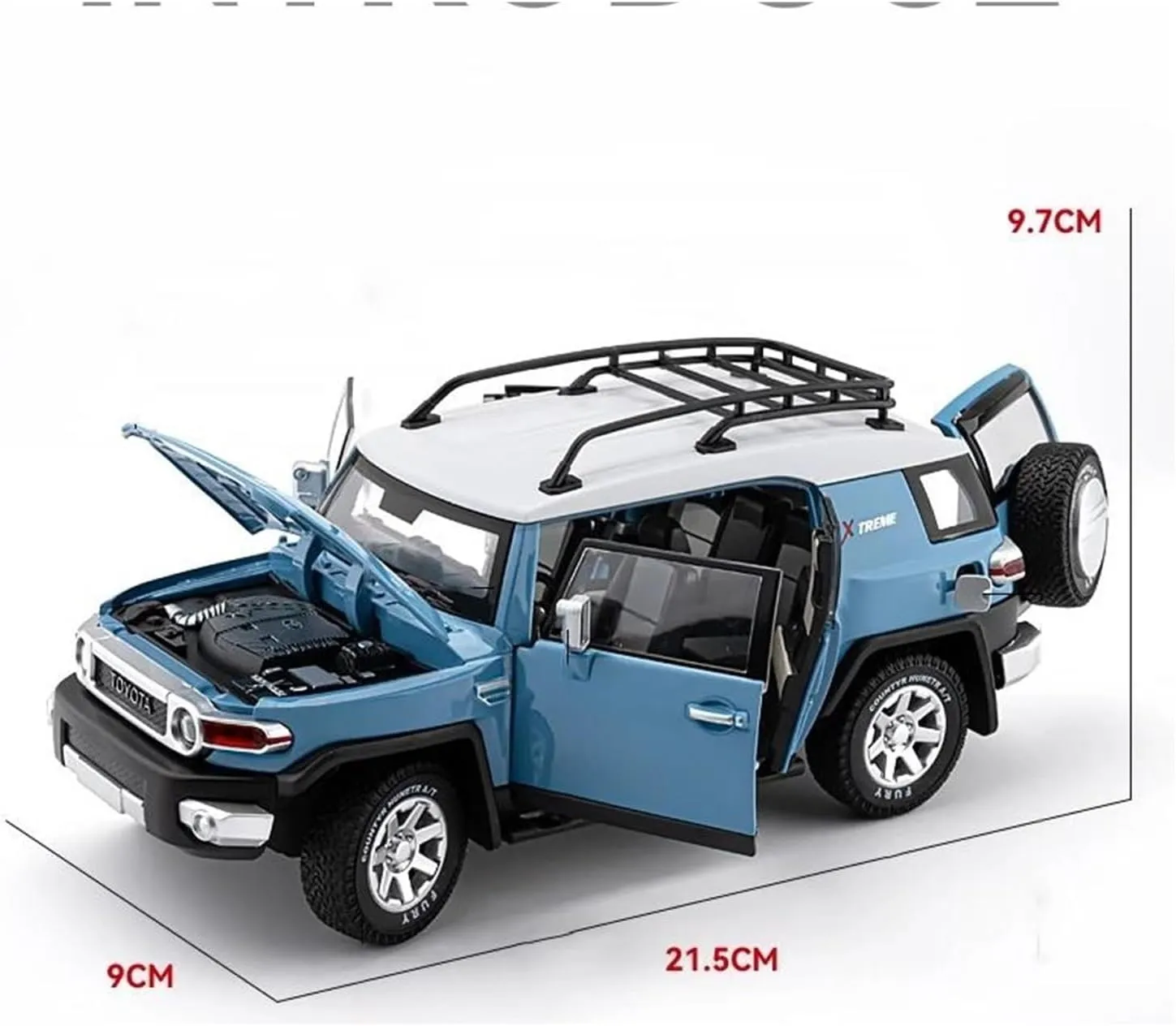 Toyota FJ Cruiser Alloy Car Model Diecast Toy Metal Off-Road Vehicles Sound and Light Car Model Gift Simulation Vehicle quotation Playset(Yellow) 1 24 for 