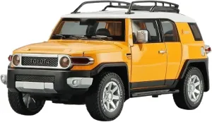 Toyota FJ Cruiser Alloy Car Model Diecast Toy Metal Off-Road Vehicles Sound and Light Car Model Gift Simulation Vehicle quotation Playset(Yellow) 1 24 for 
