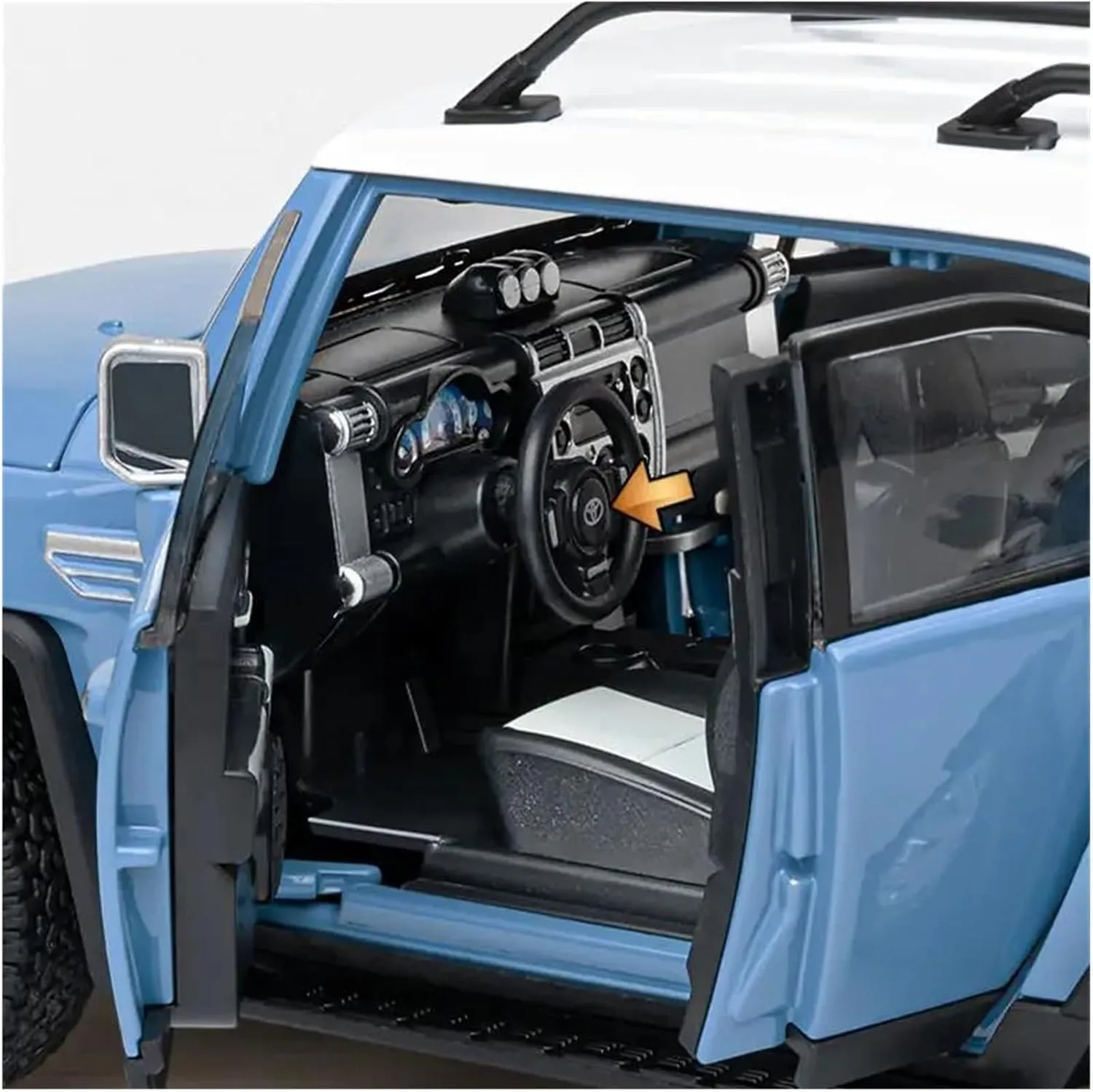 Toyota FJ Cruiser Alloy Car Model Diecast Toy Metal Off-Road Vehicles Sound and Light Car Model Gift Simulation Vehicle quotation Playset(Yellow) 1 24 for 