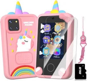 Toys for Boys Girls,Christmas Birthday Gifts for Age 3-10 Kids Toys Cell Phone, 2.8" Touchscreen Toddler Learning Play Toy Phone with Dual Camera, Game,Music Player,8GB multifunctional Card Kids Smart Phone 