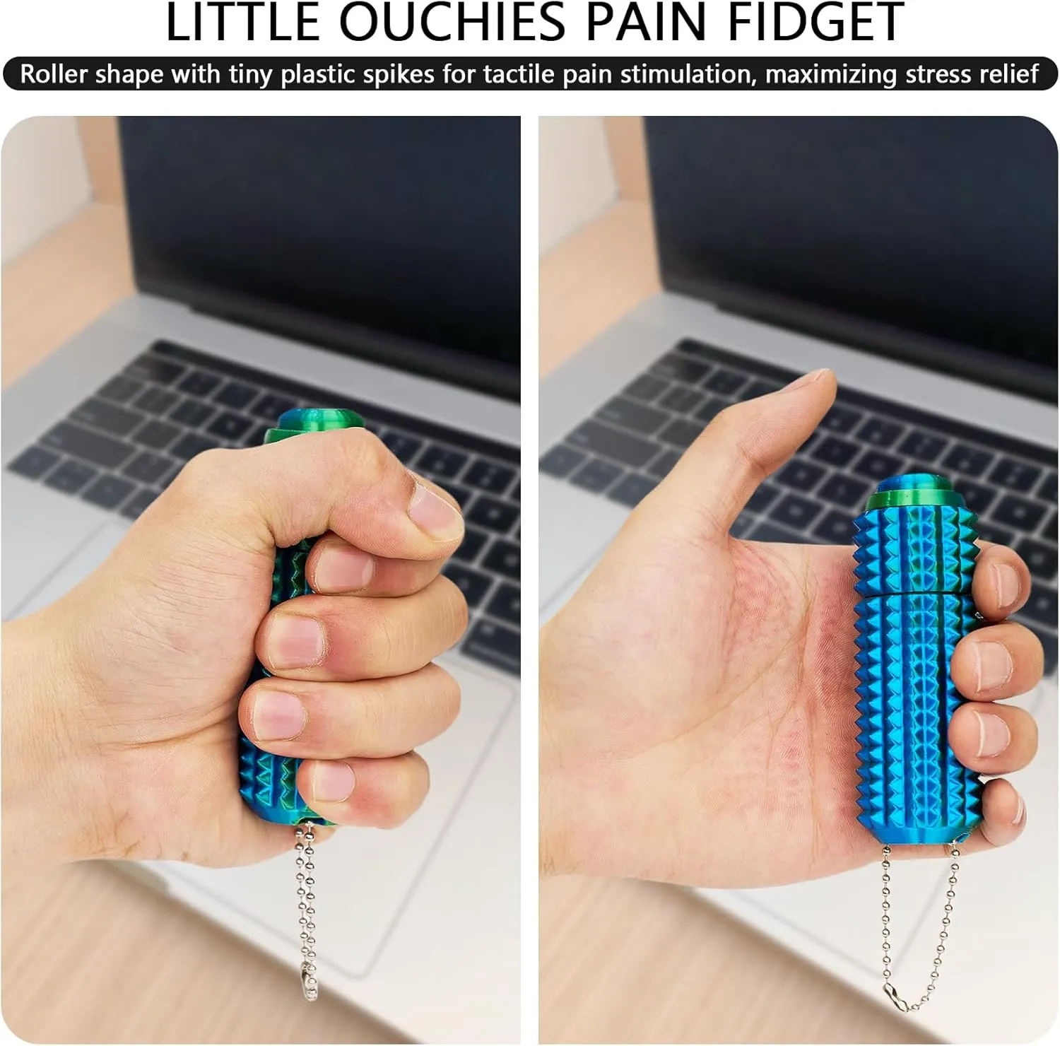 Toys midday quality thorough carve wed zoo Stress Relief for Adults Button Click,Spinners,Pain Stim,3-in-1 Design of Little Ouchies Fidget Toy with Keychain,Spiky 