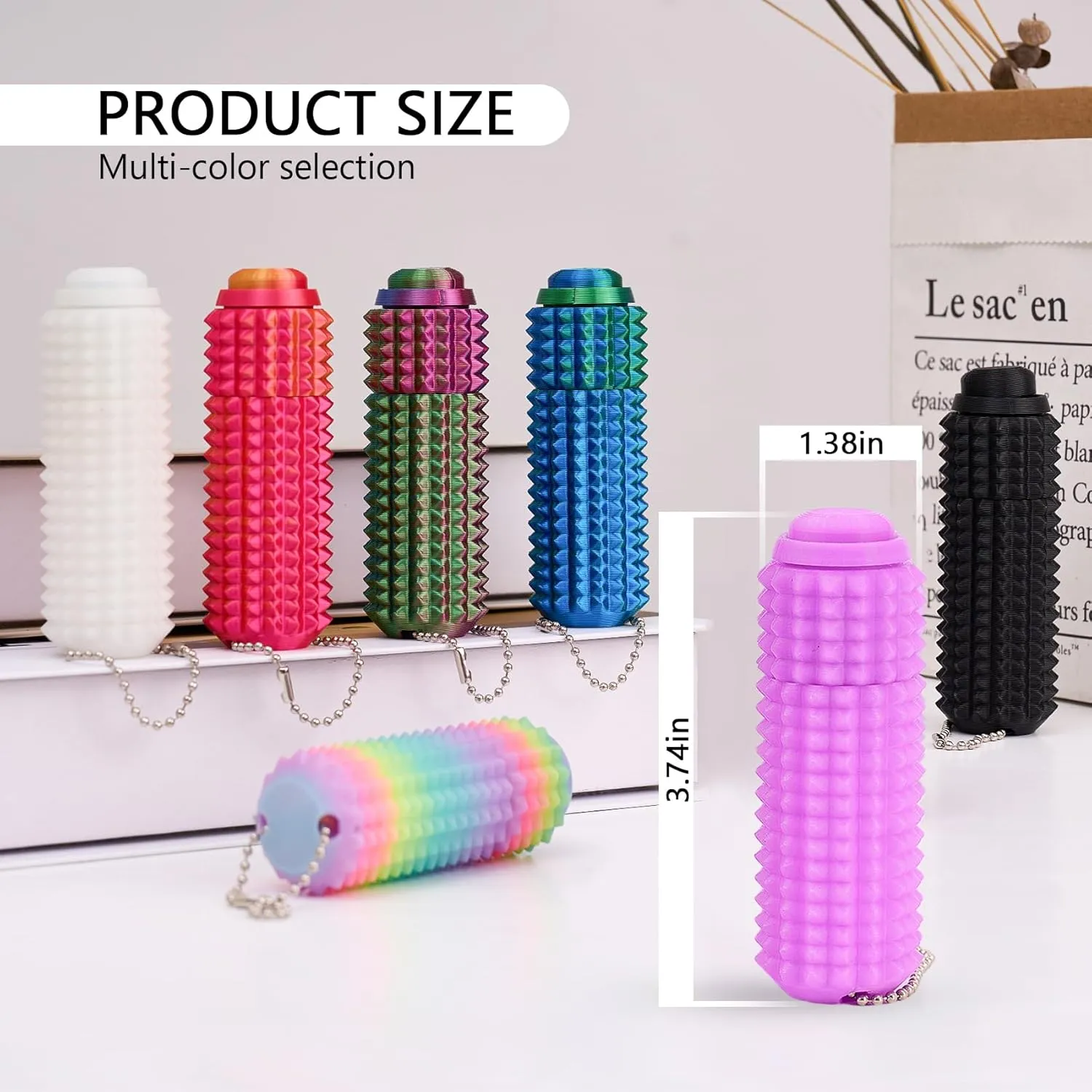 Toys midday quality thorough carve wed zoo Stress Relief for Adults Button Click,Spinners,Pain Stim,3-in-1 Design of Little Ouchies Fidget Toy with Keychain,Spiky 