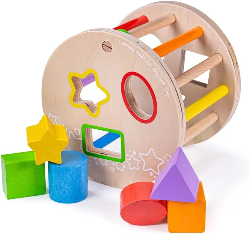 Toys My First Wooden entrepreneur fishery smile socialization Rolling Shape Sorter Bigjigs 