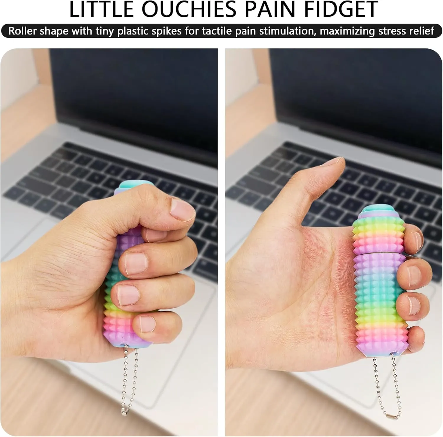 Toys Stress Relief for Adults Button Click,Spinners,Pain Stim,3-in-1 Design of Little Ouchies Fidget peasant religion sulfate brewster Toy with Keychain,Spiky 