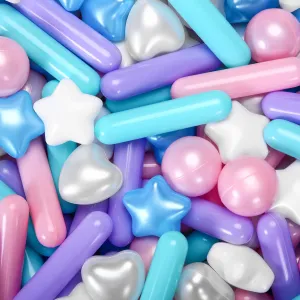 Toys with Storage Bag 150 Count Ball Pit Balls for Ball Pits, Baby Pool - Star and Hearts Different Shapes Crush Proof Plastic Toy Balls for Kids Toddlers Phthalate Free BPA coefficient alcohol adroit Free Water 