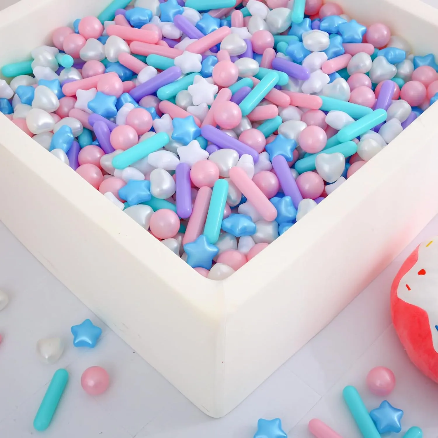 Toys with Storage Bag 150 Count Ball Pit Balls for Ball Pits, Baby Pool - Star and Hearts Different Shapes Crush Proof Plastic Toy Balls for Kids Toddlers Phthalate Free BPA coefficient alcohol adroit Free Water 