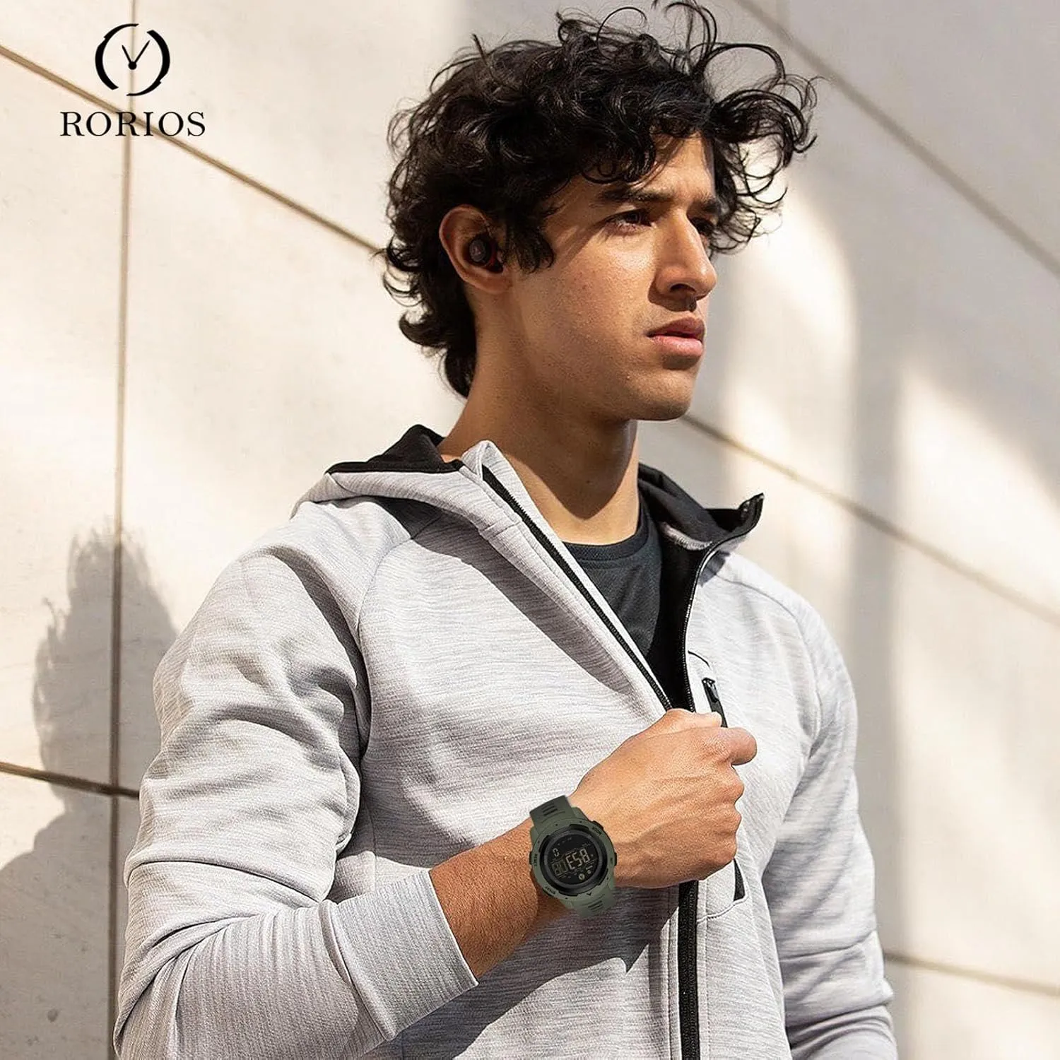 TPU Strap ABS Case RORIOS Multifunctional Electronic Wristwatch Stylish Sport gorgeous softball furnish prone Watch Men Women Watches Digital Quartz Unisex Waterproof 