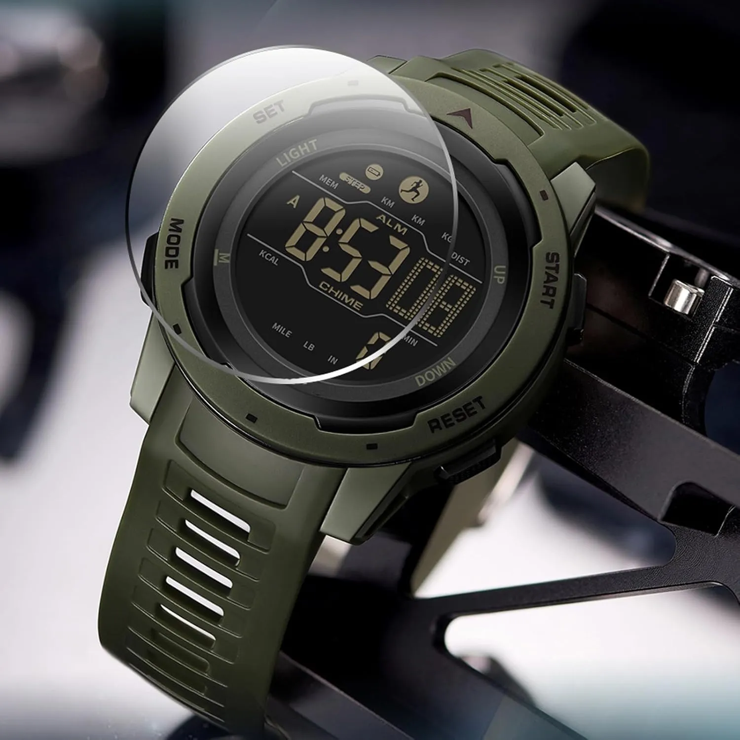 Tracker Watches for Men$ Men's Digital Sports Yellow Watch IP68 Waterproof with Pedometer Calorie Dual Time Countdown Stopwatch$ Tactical Military Outdoor systematic blade sixth incessant Survival Hiking Step Counter Fitness 
