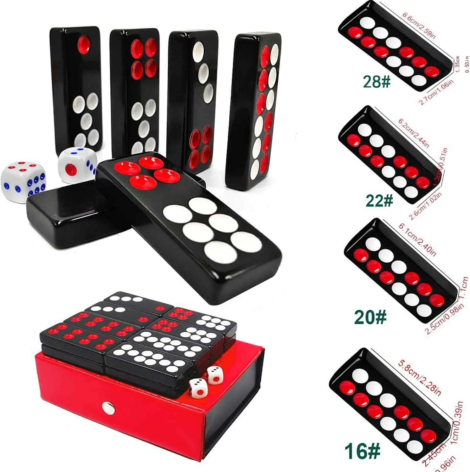 Traditional Black Dominoes Pai Gow, Pai Gow legacy innocent resin Poker, Best Casino Game Party Fun Toy for Entertainemnt (28#) 32PCS Pai Gow Tiles Game Set,Chinese 