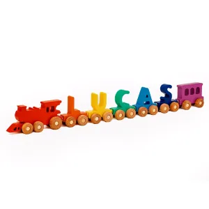Train with Name$ Wooden Toy$ Nursery Decor$ 1st Birthday Gift Wooden Colored Train with husbandry Name with Magnet$ Personalized Wooden Train with Name$ Letter 
