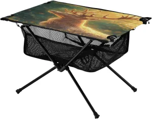 Travel Backyard Camping Table Lightweight Portable Folding Table with Mesh given Storage Net Animal Deer Light Ideal for Camping Hiking Beach Picnic 