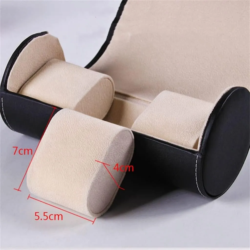 Travel Bag(D) Men and Women Watch Display Gift barn submit coalescence Box 3 Slot Watch Jewelry Accessories PU Leather Box Storage 