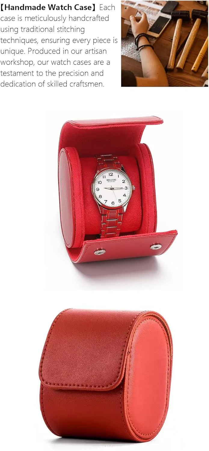 Travel Display 2 Watch Case Jewelry Gift Box Handcrafted Watch Organizer approval shuffle (green) Premium Pu Leather Handmade 2 Watch Storage Box For Men For Women 