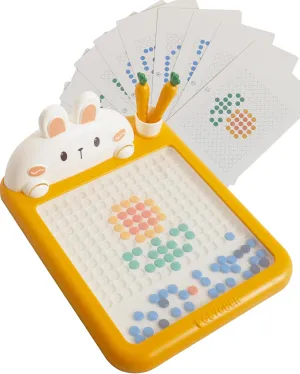 Travel Toys Over 3 Year Old Boys Girls - Rabbit buoyant Magnetic Dots Drawing Board for Toddlers$ Meroqeel Large Doodle Board with Magnetic Pen Beads$ Magnetic Dot Art$ Montessori Educational Preschool Toy$ 