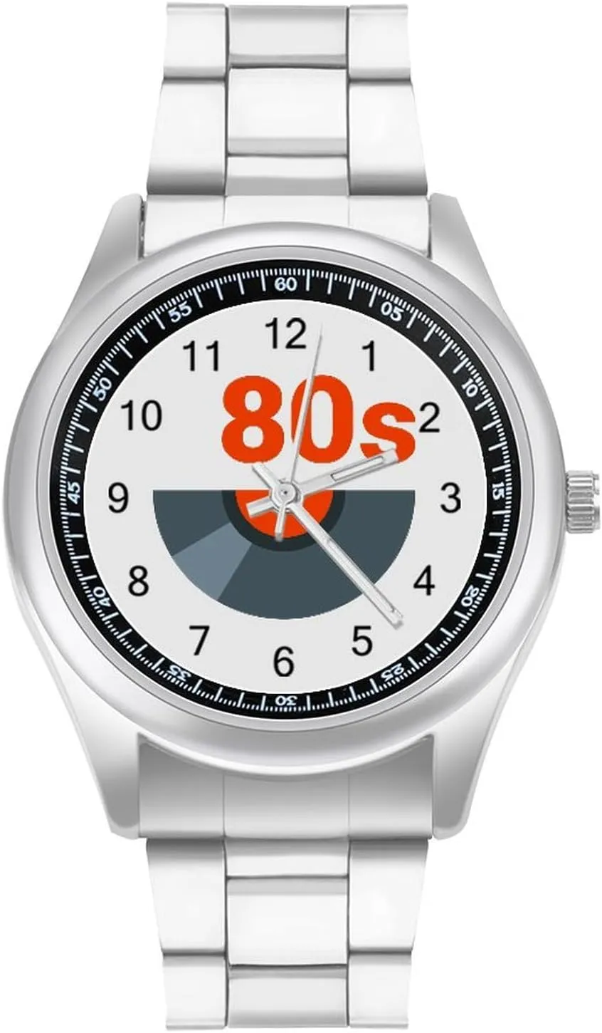 trim noxious shrewd Business Watches for Men Easy Reader Work Casual Watch 80s Music Icon Stainless Steel Strap Simple 