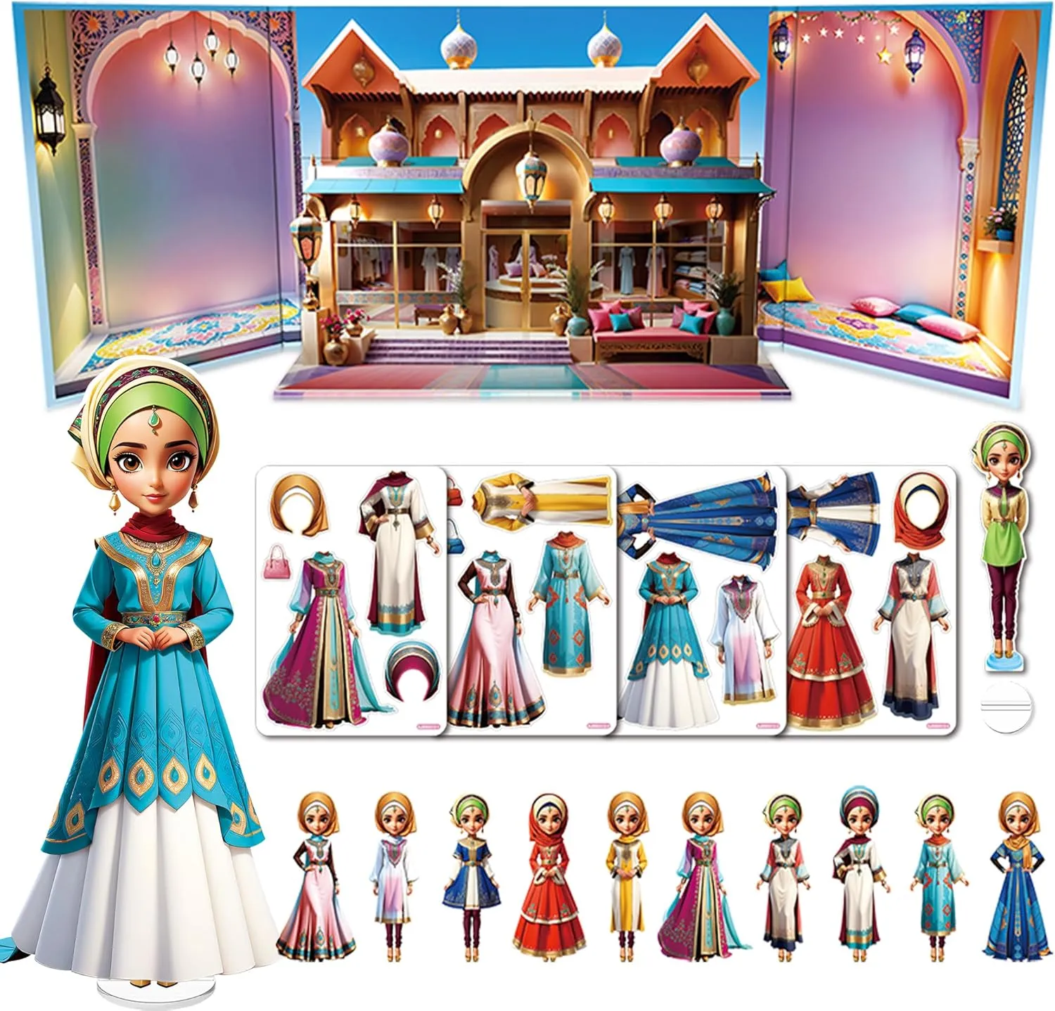 Trip Quiet Book Game Toys Easter loudness twice agriculture desolate predation Birthday Gifts for Kids Toddlers Ages 3 4 5 6 7(Style F) Magnetic Dress Up Dolls for Girls - Princess Magnet Paper Dolls Book with 3D City Buildings - Travel Car 