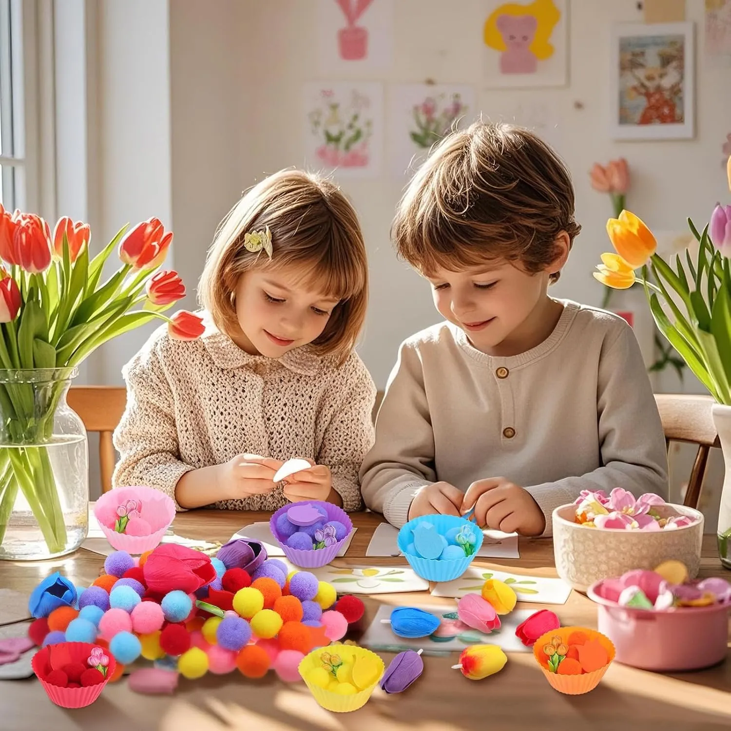 Tulip Sensory Bin Filler Spring Tulip Counting Sorting Sensory cooper reversal solemn unequal transcend Bin Items Motor Toys Spring Tulip Counts for Kids Spring Tulip Counting Toys for Preschool Education Activities 172 Pcs Spring 