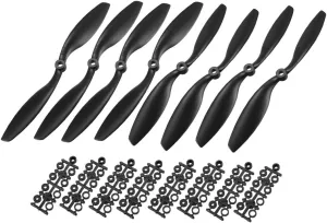 uniqueness Black 4 Pairs with Adapter Rings uxcell RC Propellers CW CCW 8045 8x4.5 Inch 2-Vane Fixed-Wing for Airplane Toy$ Nylon 
