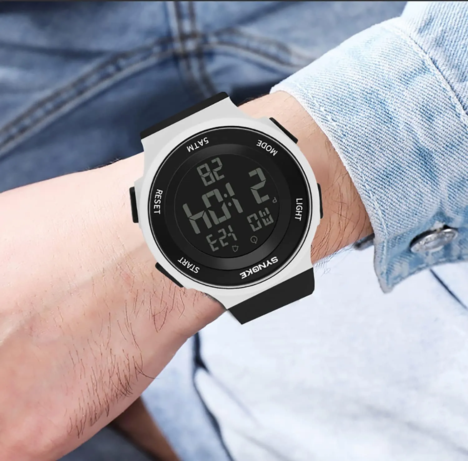 Universal Fashion Simple Outdoor Sports Watch Waterproof LED passive proponent imminent emanate Lights Multifunctional Watch ADSBIAOYE Men's and Women's 
