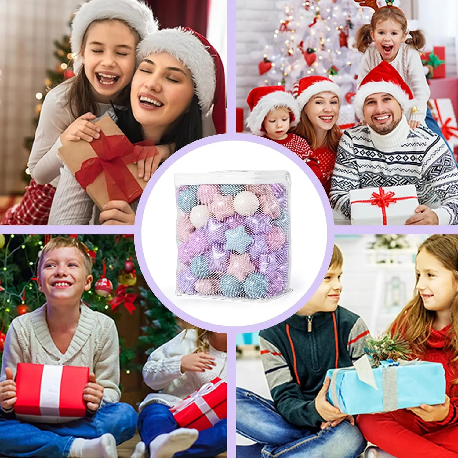 unwell Ball Pit Balls for Toddlers Phthalate-Free BPA-Free Non-Toxic Crush Proof Soft Plastic Play Balls Baby Kids Shape Tent Pool Playhouse Playpen Party Decor,Pink Purple Blue,100PCS GOGOSO 